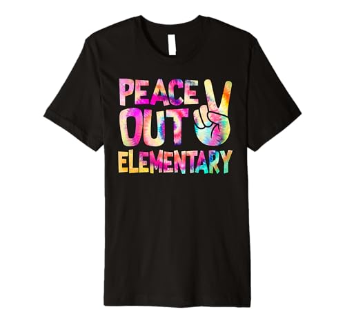 Peace Out Elementary Happy Last Day Of School Tie Dye Kid Premium...