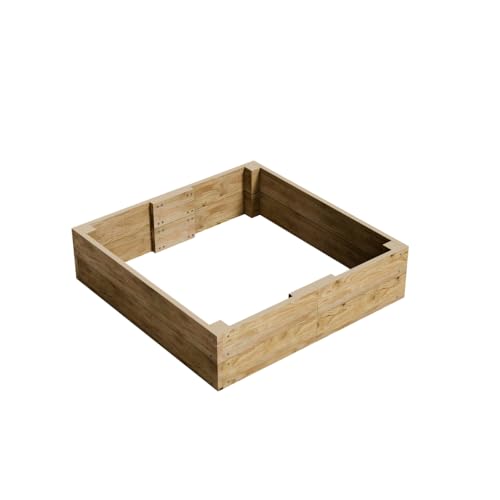 Conka Garden - Wooden Raised Bed Kit - Large Garden Planters for Vegetables, Herbs, Flowers – Start Growing Plants Earlier & Better - Durable & Resistant FSC Treated Timber 120cm L x 120cm W x 30cm H