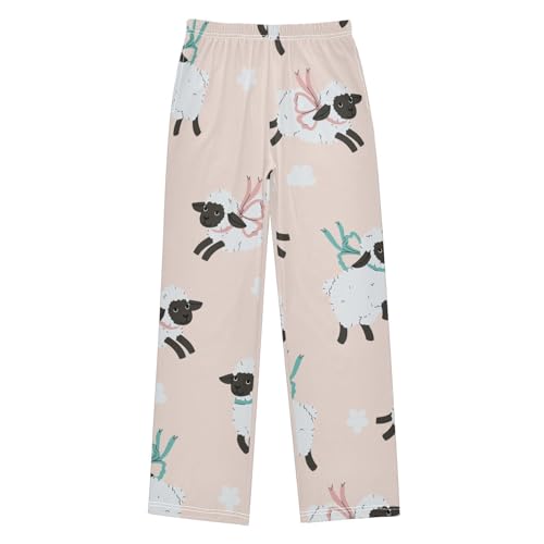 Leaping Lamb Boys Pants Boys Athletic Pants Long Pant for Boywith Pockets Wide-Leg Size 6-14Y