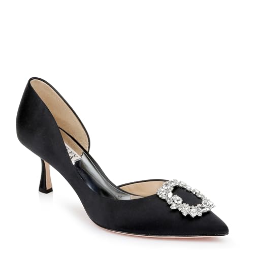 Image of Badgley Mischka Women's Fabia II Kitten Heels with Crystal Buckle