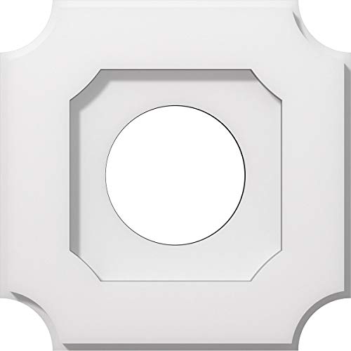 Image of Ekena Millwork CMP10LE-04000 Locke Architectural Grade PVC Contemporary Urethane Ceiling Medallions 10 inchOD x 4 inchID x 6 inchC x 1 inchP