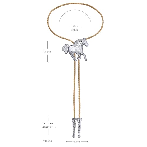 Image of GelConnie Bolo Ties for Men Women Western Cowboy Tie Mens Western Necklace Leather Necktie Gold Bolero Tie Cowboy Necklace