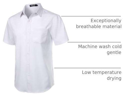 Image of JEMITOP Mens Stretch Wrinkle Free Texture Shirts
