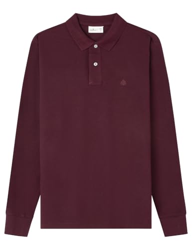 Springfield Polo Básico L/S con Bordado De Árbol, Corinto, XL