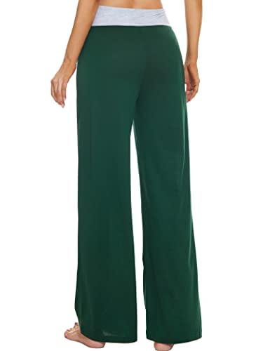 Image of LOCUBE Women's Pajama Pants, Soft Comfy High-Waist Wide-Leg Lounge Pants with Drawstring and Pockets