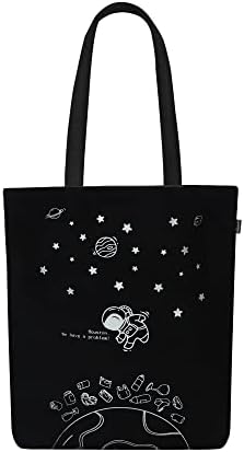 Eco Right Canvas Tote Bags for Women with Zip, College Bag for Girls, 100% Organic Cotton Tote Bag for Shopping, Travel & beach bags for women (Houston (Black)) image 2