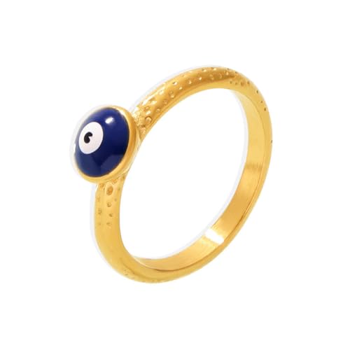 Image of 18K Gold Plated Enamel Evil Eye Ring for Womens | Statment Rings for Women | Waterproof and Anti Tarnish Demifine Jewelry | Gifts for Women & Girls | 1 Year Warranty*