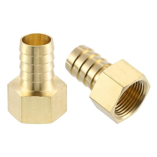 Image of sourcing map 2 Pcs Brass Hose Barb Fitting, 3/4" Barb x 3/4" NPT Female Brass Barb Pipe Fitting Adapter for Connect Pipes Mechanical Devices Plumbing Equipment