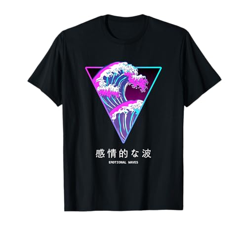 Aesthetic Japanese Vaporwave E-Girl E-Boy roupa t-shirt, Preto, S