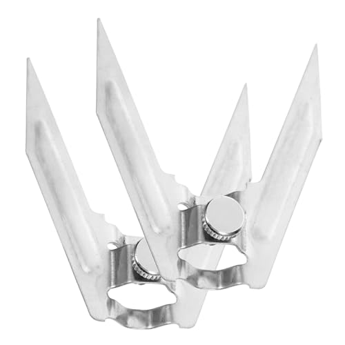 HOLIDYOYO 2pièces Fourchette à Griller Rotative Acier Inoxydable Pour Viande Et Poisson Accessoires De Barbecue Idéaux Pour Cuisson à Domicile Et Extérieur