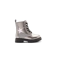 Conguitos - Botas Militares de Niña Caña Media Cremallera Interior Estampado de Estrella para Niña (Gris/Talla 36)