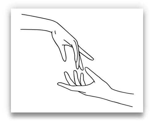 Amazon Com Take My Hand Abstract One Line Hands Drawing 11x14 Unframed Black And White Art Print Of Nordic Modern Contemporary Wall Decor Handmade Products