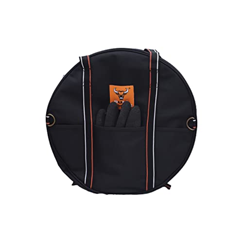 Image of EV Charging & Jumper Cable Storage Bag, Organizer 6 Pocket Handmade Carry Bag - 15x15x4 Inch Waterproof Ballistic Polyester Oval Bag, Cords, Small Tools, For Motor Vehicles