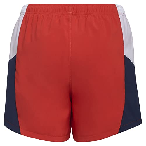 adidas Girls' Big Elastic Waistband Colorblock Woven Short, Vivid Red, Large (14)2