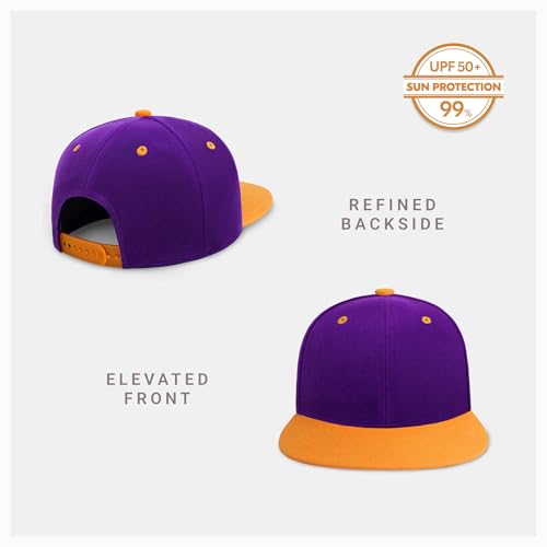 Image of CHOK.LIDS Flat Bill Visor Classic Snapback Hat Blank Adjustable Brim High Top End Trendy Color Style Plain Tone Baseball Cap