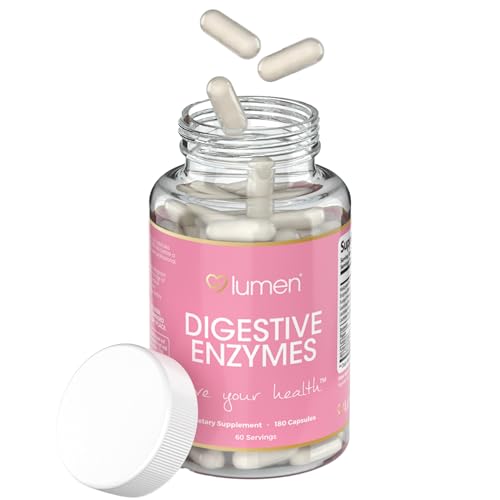 Lumen Naturals Digestive Enzymes Probiotics and Prebiotics - Powerful Enzymes for Digestion - Bloating Relief for Women - Gut Health Supplement (180 Count (Pack of 1)) -  LNDE180