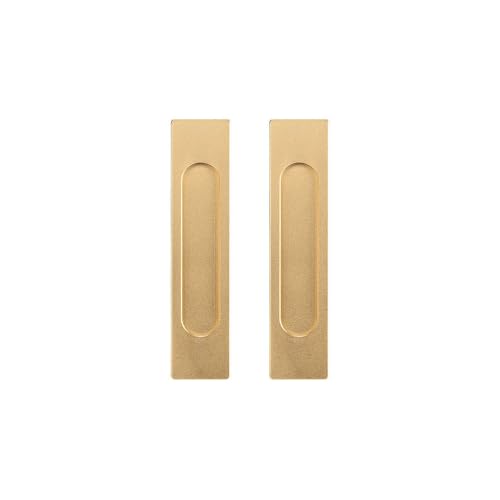 BE-TOOL 2 Pack Flat Finger Pulls Door Handles, Rectangular Sliding Door Pull 7.09