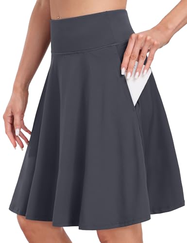 Desol 50cm Tennisrock Damen mit Hose Knielang, Hohe Taille Hosenrock Damen...