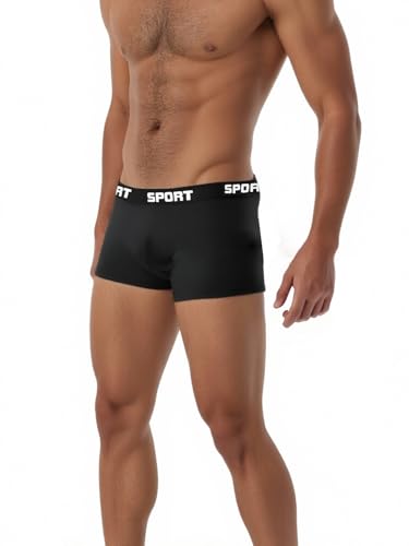 Men's Performance Boxer Briefs Moisture-Wicking Athletic Underwear for Gym Running Quick Dry Black2
