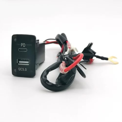 AUX/USB�ڑ��[�q �R���\�[�� USB �\�P�b�g Compatible With Fido 2008-2013 �� QC 3.0 Tpye C PD �f���A���[�d�R���Z���g�p�[�d��A�_�v�^�[�\�P�b�g