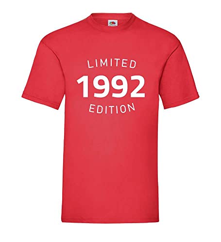 T-shirt pour homme de l'année 1992 édition limitée rouge vintage