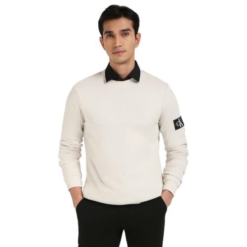 Calvin Klein Camiseta de Manga Larga Hombre Badge Waffle de...