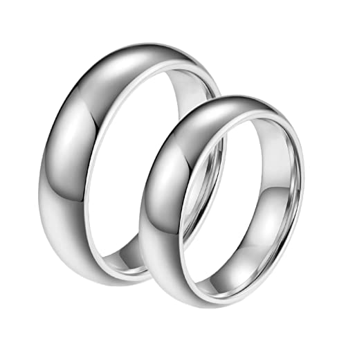 Bague double anneaux brillante en tungstène pour le quotidien
