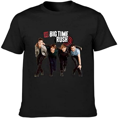WOKERUI guaishou Youth Online Casual Big Time Rush Mens T Shirt, Negro , XL