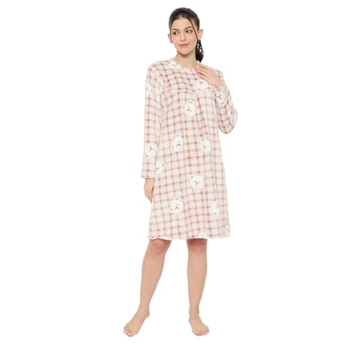 Image of CAMEY Women's Printed Nightgown, Long Sleeves, Nighty