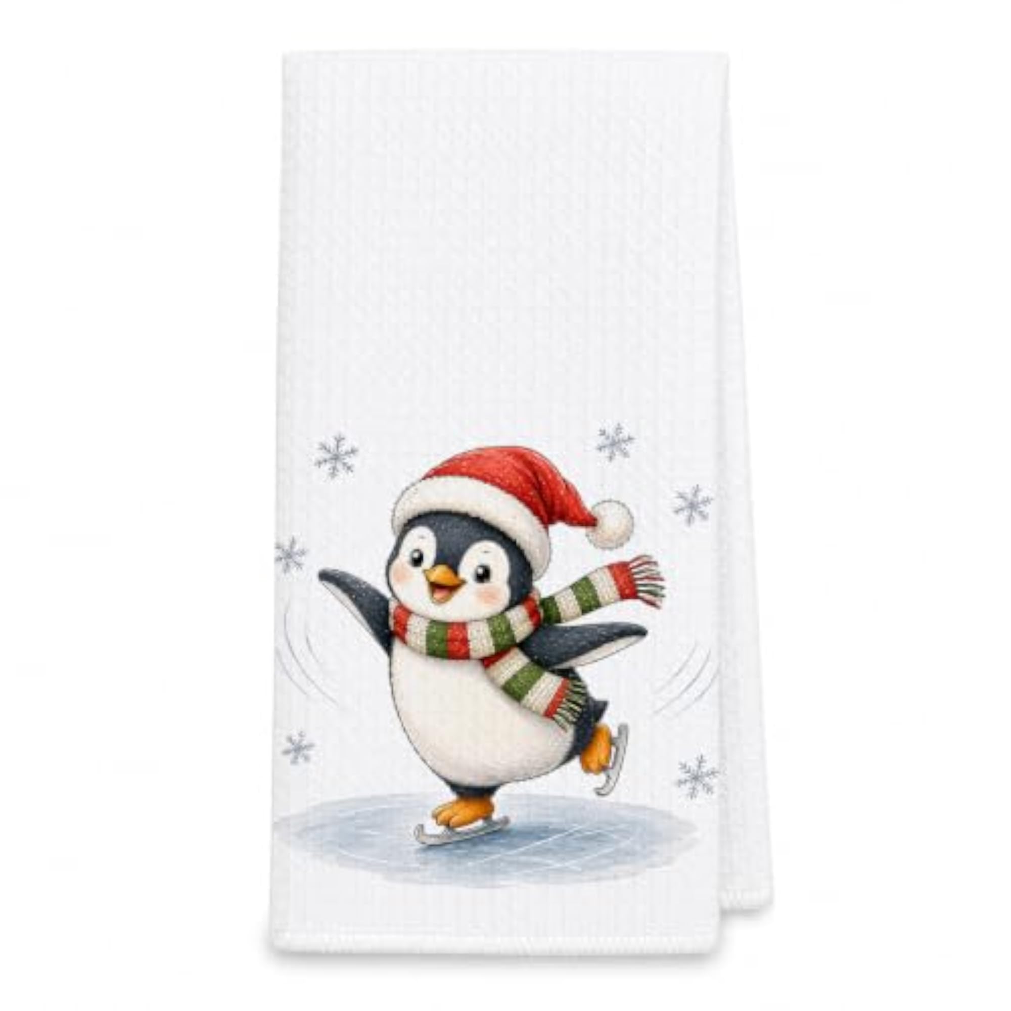 Winter Christmas Penguin Bathroom Towel