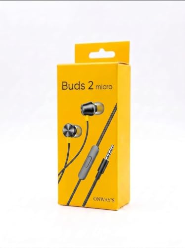 Image of Earphone Buds-2 with Mic for Realme 7Earphones Original Like Wired in-Ear Headphones Stereo Deep Bass Headset Earbuds, (Black.D.3TB)