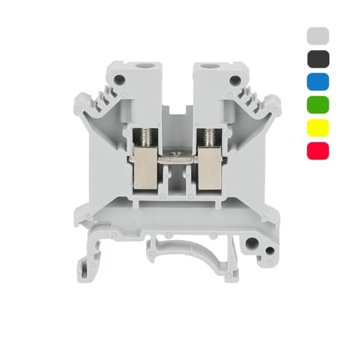 Bloque de terminales UK5N tipo tornillo para carril DIN, conector de cables eléctrico, 10 uds 2