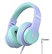 iClever Kinder Kopfhörer mit Mikrofon sicherer Lautstärke 85/94 dB, HS19S Stereo-Sound Over Ear Kopfhörer für Kinder, Hi-Fi Klang, FunShare 3,5 mm kabelgebundene, Faltbare Kopfhörer für iPad/Computer