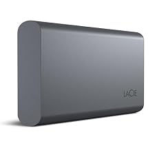 LaCie Mobile Drive Secure 500GB External Solid State Drive Portable SSD - Space Grey, USB-C 3.2, for PC and Mac, Recycled Materials, with Adobe All Apps Plan and Rescue Services STKH500800