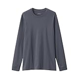 無印良品 紳士 あったか綿 厚手 クルーネック長袖Tシャツ メンズ FA1AFA5A ダークグレー 紳士XL