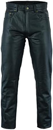 INTAN Safety with Style Motorcycle Leather Pants Black for Men IN-01BP (36)