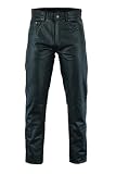 INTAN Safety with Style Motorcycle Leather Pants Black for Men IN-01BP (36)