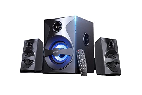 F&D F380X 54W 2.1 Altavoz multimedia Bluetooth con LED multicolor, negro