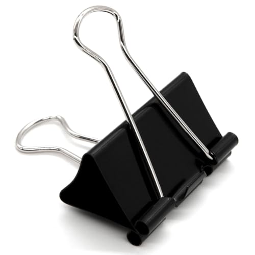 Image of gentlewater Bulldog Clips 60MM Extra Large 6PCS Paper Clips Heavy Duty Binder Giant XL Clip 2.4inch (Black)