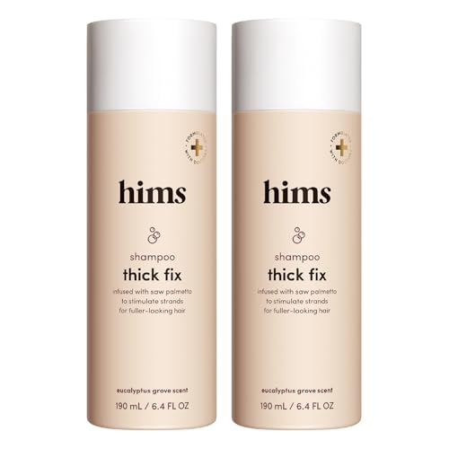 hims Thick Fix Shampoo - Saw Palmetto for Healthy Hair Growth & Thickening - Scalp Cleansing - Vegan, Sulfate-Free & Cruelty-Free - Eucalyptus Scent, 2 pack 6.4 fl oz