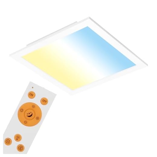 Albrillo 20W LED Deckenleuchte Panel, Dimmbar Deckenlampe mit Einstellbar Farbtemperatur, inkl. Aluminiumrahmen und Fernbedienung, Schlafzimmer Wohnzimmer Küche geeignet, IP20, 30x30x5cm 4 Briloner Leuchten 7194-016 Deckenleuchte-Panel, dimmbar, Farbsteuerung, Fernbedienung, 18W, 1800 lm, LED-Lampe, Wohnzimmerlampe, Deckenlampe, weiß, 29.5 cm, Metall, 18 W
