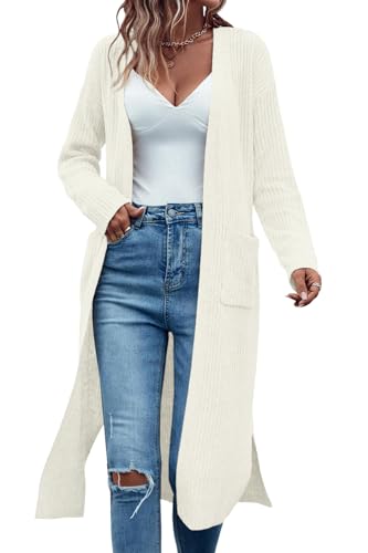 Image of Danedvi Long Cardigan Sweaters Women Trendy Open Front Coat with Pockets