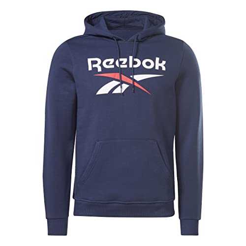 Reebok Men's Big Logo Hoodie, Vector Navy, Small Men