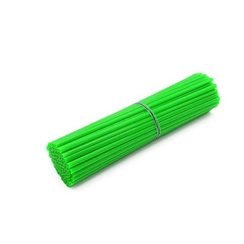 Image of 72 PCS Universal Spoke Skins Motorcycle Dirt Bikes Colorful Protective Trim Wrap Cover Wheel Guard for Yamaha Kawasaki Suzuki(Green)