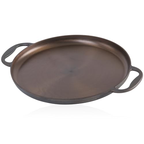 Mahlzeit Polierte Paella Pfanne 35 cm | Gusseisenpfanne mit zwei Griffen | Grill Pfanne, Paellapfanne Grill, Gusseisenpfanne, Pfanne für Gasgrill, Paellapfanne Ofenfest