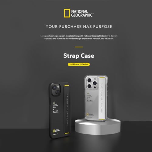 Image of National Geographic Strap Case PC for iPhone 15 Pro Max Back Cover Case (Black)