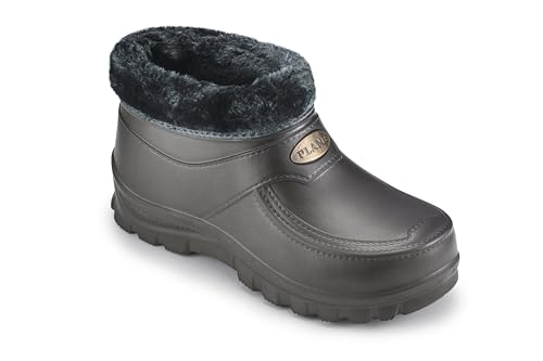 ESTRO Gummistiefel Gefüttert Herren Clogs - Regenstiefel Herren Gefütterte Gummistiefel Damen Kurz Regenschuhe Damen A16 (43, Grau)