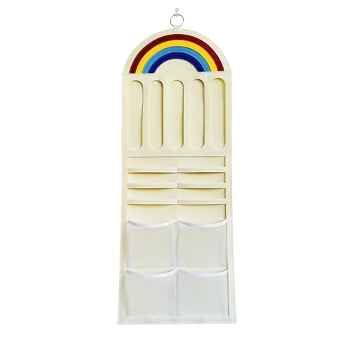 Organiseur de nœud à cheveux – Sac de rangement à suspendre au mur, support pour nœud pour filles avec poches en maille, organisateur d'accessoires pour...