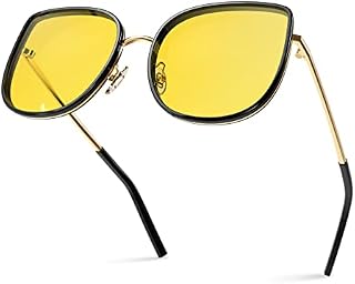 Bloomoak Trendy Night Driving Glasses for Women/Polarized Night Vision Glasses/Anti Glare/UV 400 Protection