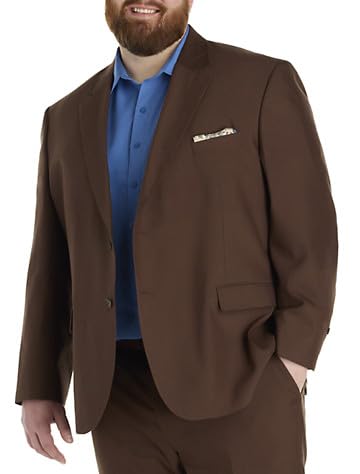 Oak Hill by DXL Men's Big and Tall Linen Blend Suit Jacket, Brown